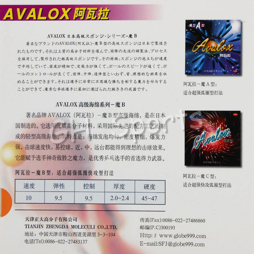 Avalox Magic A Magic B Magic C - đánh giá và giá Table Tennis In Japanese